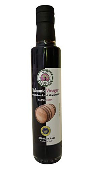 M.G. PAPPAS Balsamic Vinegar of Modena Barrel Aged IGP Sweet Gourmet 10 Year Old Aceto Balsamico Italian Pure No Preservatives No Colorants No Caramel No 8.5 Fl Oz (M.G. PAPPAS BALSAMIC VINEGAR)