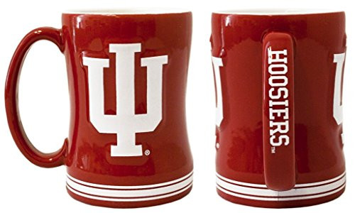 Indiana Hoosiers Coffee Mug - 14oz Sculpted Relief Indiana Hoosiers Coffee Mug - 14oz Sculpted Relief