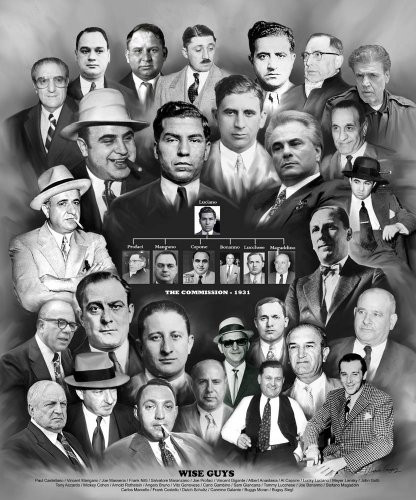 Mafia Wise Guys by Wishum Gregory - Art Print Poster, Paper Size 20inch  x 16inch  Image Size 20inch  x 16inch  b1942