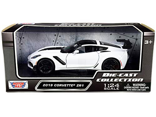 Motor Max 2019 Chevy Corvette ZR1, White 79356WH - 1/24 Scale Diecast Model Toy Car