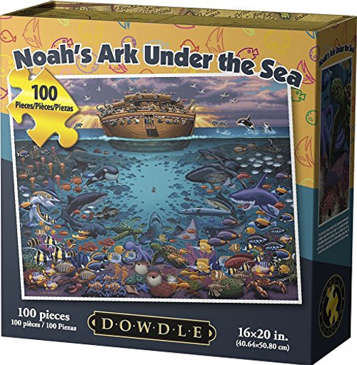 Dowdle Folk Art Jigsaw Puzzle - Noah's Ark Under The Sea 100 Pc Dowdle Folk Art Jigsaw Puzzle - Noah's Ark Under The Sea 100 Pc