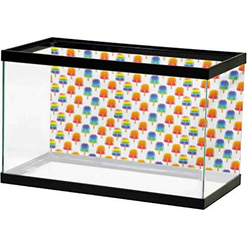 ScottDecor Aquarium Background Picture Icecream,OrangeandRainbowColoredSugaryTreatsPopsiclesSweetToothThemePattern,Multicolor Ocean Background Photo L24 X H24 inch ScottDecor Aquarium Background Picture Icecream,OrangeandRainbowColoredSugaryTreatsPopsiclesSweetToothThemePattern,Multicolor Ocean Background Photo L24 X H24 inch