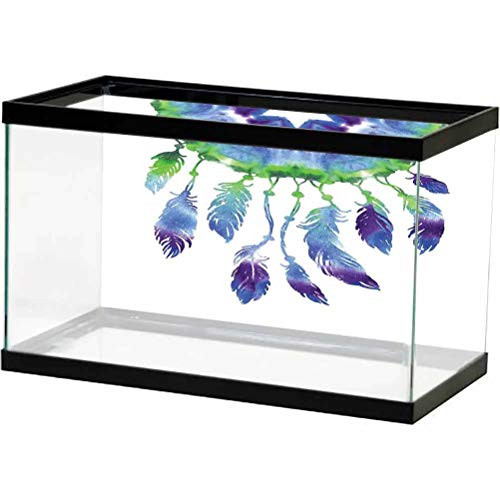 ScottDecor PVC Aquarium Background NativeAmerican,DreamcatcherwithBirdFeathersinWatercolorPaintingEffect,WhiteTealGreen 3D Underwater World Backdrop Aquarium L24 X H24 inch ScottDecor PVC Aquarium Background NativeAmerican,DreamcatcherwithBirdFeathersinWatercolorPaintingEffect,WhiteTealGreen 3D Underwater World Backdrop Aquarium L24 X H24 inch