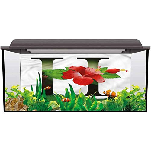 ScottDecor Aquarium Backdrop Sticker Letter H,Hibiscus Green Leaves Static Cling L24 X H24 Inch ScottDecor Aquarium Backdrop Sticker Letter H,Hibiscus Green Leaves Static Cling L24 X H24 Inch