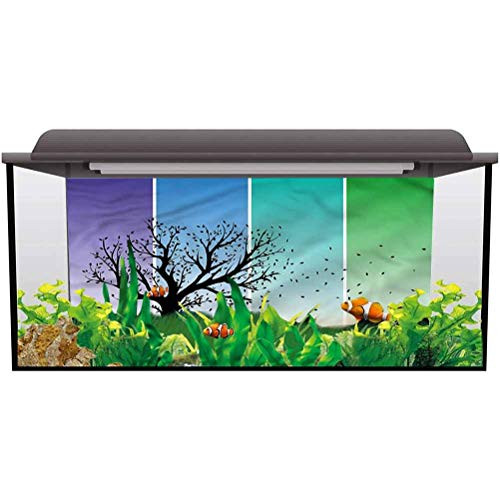 Aquarium Wallpaper Background Nature,Autumn Season Silhouettes PVC Adhesive Decor Paper Cling Decals Poster L24 X H24 Inch