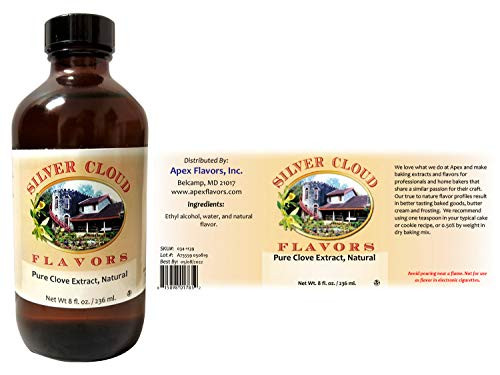 Pure Clove Extract, Natural - 8 fl. oz. glass bottle