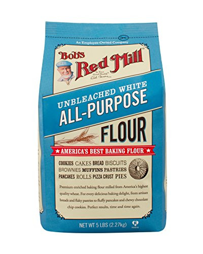 Bob's Red Mill Unbleached White All Purpose Baking Flour, 5 Pound Pack of 4