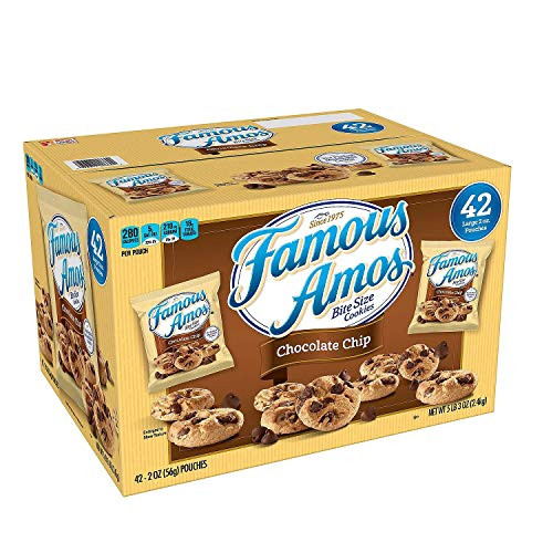 2 Cases Famous Amos Chocolate Chip Cookies 2 oz., 42 ct. Chocolate Chip