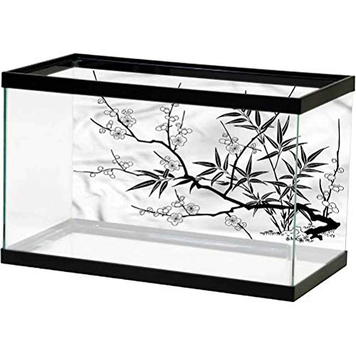 ScottDecor Modern Aquarium Background Japanese Sakura Cherry Bloom Paper Cling L24 X H24 Inch ScottDecor Modern Aquarium Background Japanese Sakura Cherry Bloom Paper Cling L24 X H24 Inch