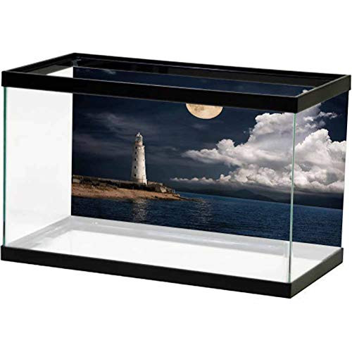 ScottDecor Moon Terrarium Background, Old Lighthouse by Sea Glass Sticker L24 X H24 Inch ScottDecor Moon Terrarium Background, Old Lighthouse by Sea Glass Sticker L24 X H24 Inch
