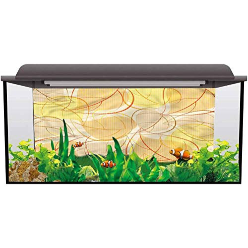 ScottDecor Aquarium 3D Backdrops Leaf,Autumn Inspired Foliage Design 3D Double-Sided Adhesive Wallpaper L30 X H12 Inch