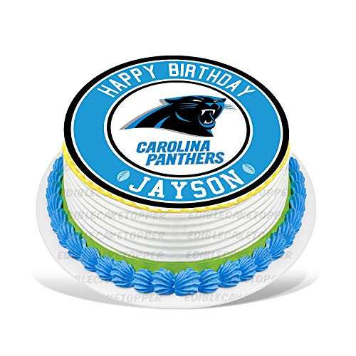 Carolina Panthers Round Personalized Edible Cake Image Cake Topper Decoration - 9inch  Inches Circle