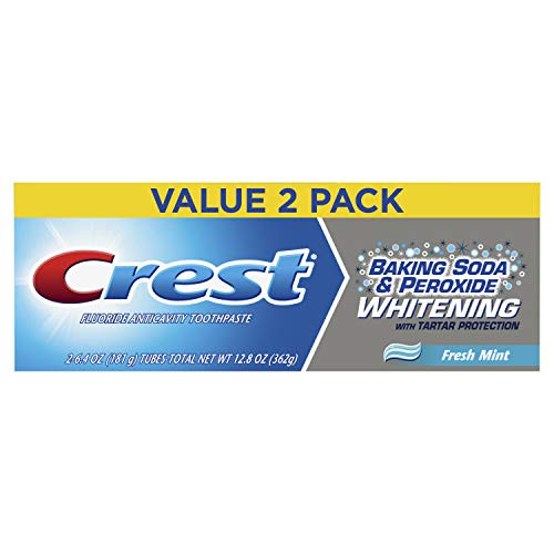 Crest Baking Soda & Peroxide Whitening w/Tartar Protection Fresh Mint Toothpaste, 6.4oz (181g), 2count (Pack of 3)