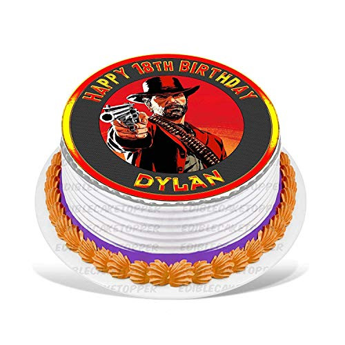 Red Dead Redemption Round Personalized Edible Cake Image Cake Topper Decoration - 9inch  Inches Circle