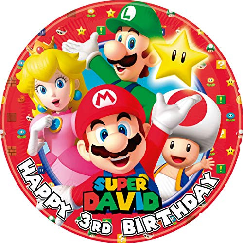 Super Mario JL Round Personalized Edible Cake Image Cake Topper Decoration - 9inch  Inches Circle