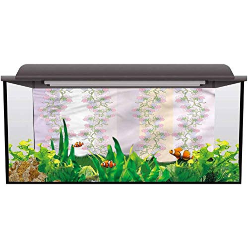 bybyhome Aquarium Background Sticker Floral,Flourishing Ivy Plant Blooms for Birthday Party Banner Decor Aquarium L24 X H24 Inch