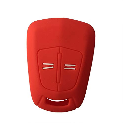 MWBLN Car Key Cover,Silicone Car Key Case,for Opel Vauxhall Corsa Agila Meriva Astra H Zafira B 2 Button. red
