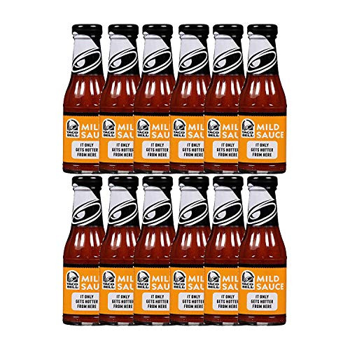 Taco Bell Glass Bottle Sauce, Mild, 7.5 OZ Pack of 12