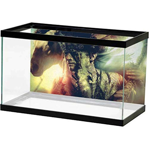 ScottDecor Underwater World Backdrop Tattoo,BraveNativeAmericanWarriorChiefofTribewithNobleWhiteHorsePhotoPrint,BlackandWhite Sea World Colorful L30 X H18 inch ScottDecor Underwater World Backdrop Tattoo,BraveNativeAmericanWarriorChiefofTribewithNobleWhiteHorsePhotoPrint,BlackandWhite Sea World Colorful L30 X H18 inch