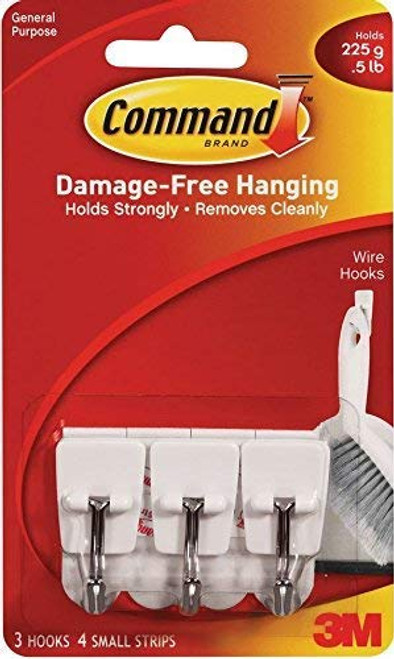 Command Wire Hooks, Small, White, 18-Hooks (17067ES)