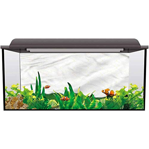 ScottDecor Aquarium Background Mustard,Quatrefoil Clover Petal PVC Adhesive L30 X H18 Inch