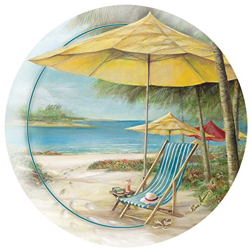 Thirstystone Stoneware Coaster Set, Beach Chair with Umbrella