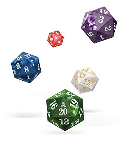 Oakie Doakie Dice - D20 Spindown Dice Set 5 Pack - Marble