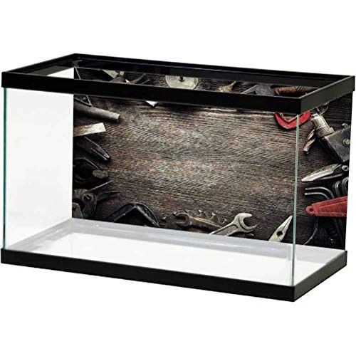 ScottDecor Industrial Underwater World Backdrop Grungy Tools Used for Household and Office Aquarium L30 X H12 Inch