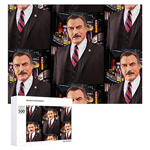 Wooden Puzzle 500 Pieces Puzzles, Jigsaw Puzzles-Tom Selleck?Educational Intellectual Decompressing Fun Game for Kids Adults Toy 20.5inch x15inch  inch 