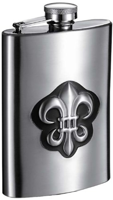 Visol "Fleur de Lis" Brushed Metal Hip Flask, 6-Ounce, Chrome Visol "Fleur de Lis" Brushed Metal Hip Flask, 6-Ounce, Chrome