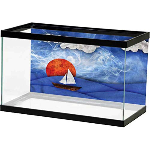 ScottDecor Nautical Underwater World Backdrop Ship on Misty Waters PVC Adhesive L30 X H18 Inch ScottDecor Nautical Underwater World Backdrop Ship on Misty Waters PVC Adhesive L30 X H18 Inch