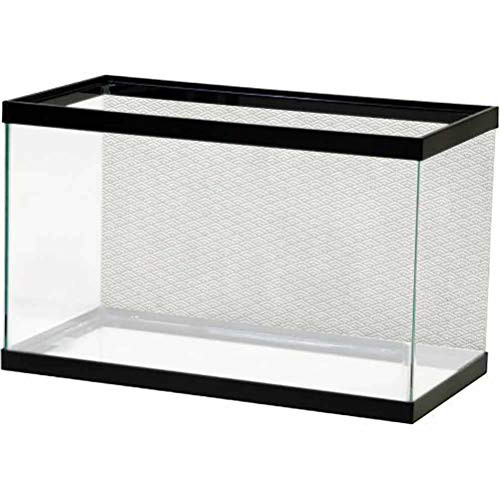 ScottDecor Geometric Aquarium Backdrop Sticker Angled Lines and Rhombuses Checkered Composition Minimalist Art Inspirations Backdrop Decorative Paper Beige and White L36 X H16 Inch