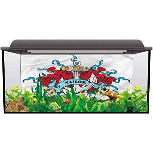 bybyhome Aquarium Background Decoration Anchor,Anchor Bones Skeleton PVC Adhesive L30 X H18 Inch bybyhome Aquarium Background Decoration Anchor,Anchor Bones Skeleton PVC Adhesive L30 X H18 Inch