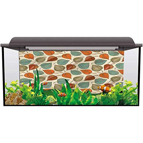 bybyhome Aquarium Background Picture Floral,Colorful Foliage Design PVC Adhesive L30 X H18 Inch bybyhome Aquarium Background Picture Floral,Colorful Foliage Design PVC Adhesive L30 X H18 Inch