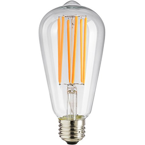 Sunlite 80466-SU LED Edison Lightbulb, Dimmable, Antique Filament Style Light Bulb Medium E26 Base 8 Watt, 60W Incandescent Replacement Lamp 1 Pack 22K - Warm White