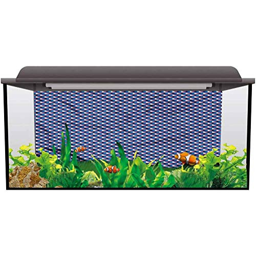 ScottDecor Tank Background Poster Backdrop Decoration Paper Modern,Diagonal Checkered Pattern 3D Underwater World Backdrop Aquarium L36 X H16 Inch