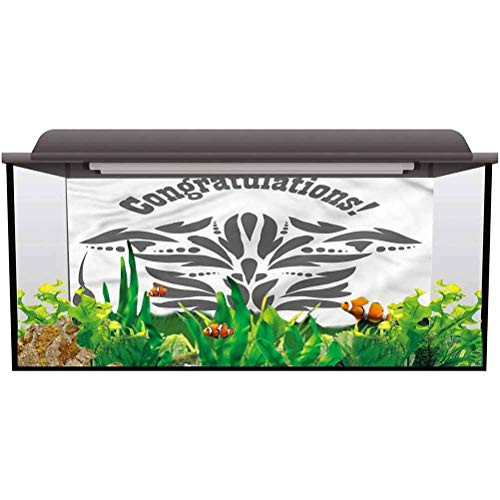 ScottDecor Aquarium Background Sticker Graduation,Achievement Ceremony PVC Self-Adhesive Decor Wall L36 X H16 Inch
