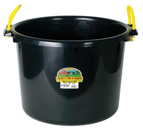 Little Giant Plastic Muck Tub Black Durable  and  Versatile Utility Bucket with Handles 70 Quart Item No. PSB70BLACK