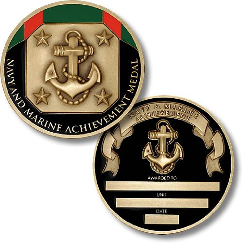 Navy and Marine Achievement Medal Coin - Engravable Challenge Coin