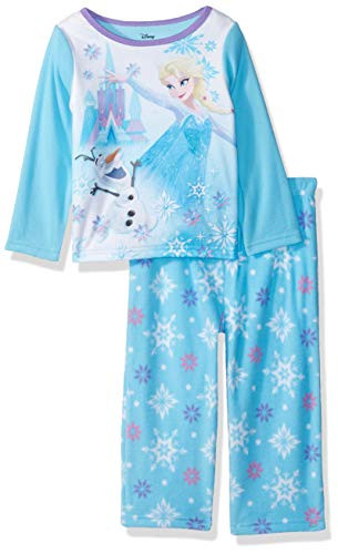 Disney Girls' Toddler Elsa 2-Piece Fleece Pajama Set, Frozen - ICY Olaf, 2T