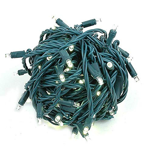 Novelty Lights 100 Light LED Coaxial Christmas Mini Light Set, Outdoor Lighting Party Patio String Lights, Warm White, Green Wire, 34 Feet