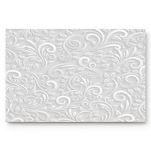 Doormats Entrance Rugs White Flower Pattern Winter Theme Entryway Door Mats Floor Mats Apartment Office Front Door 20 x 31.5 inches