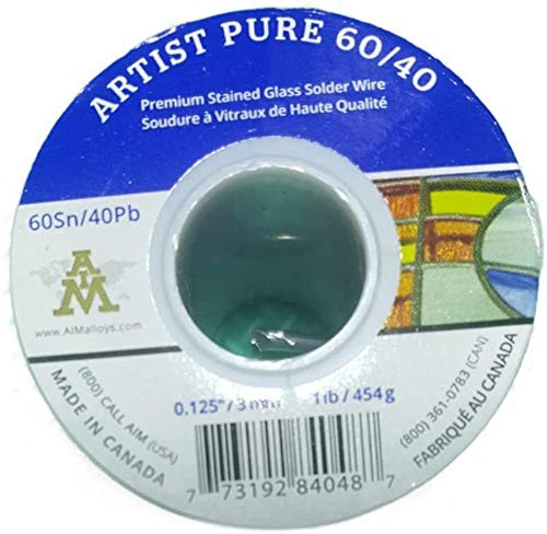 60/40 Premium Artist Stained Glass Solid Core Solder 1 Pound Spool