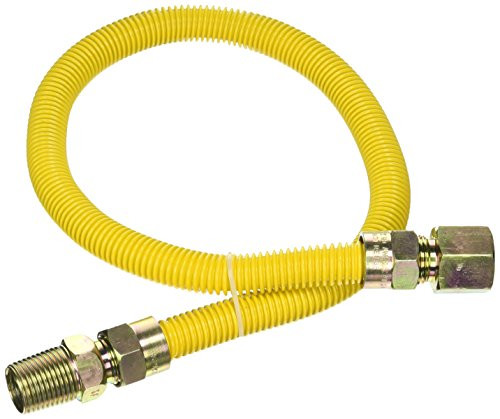 LDR 509 1124SSC Coated Flexible Gas Connector, 1/2-Inch FIP x 1/2-Inch MIP x 24-Inch, Stainless Steel Tube