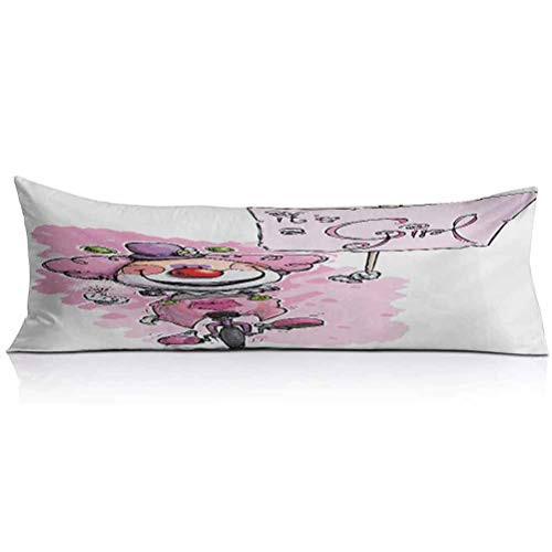 LCGGDB Gender Reveal Body Pillow Pillowcase,Artistic Clown on a Unicycle Holding Its a Girl Plackard Print Decorative Body Pillow Cover for Adults Pregnant Woman,1PCS,Baby Pink Red and Green LCGGDB Gender Reveal Body Pillow Pillowcase,Artistic Clown on a Unicycle Holding Its a Girl Plackard Print Decorative Body Pillow Cover for Adults Pregnant Woman,1PCS,Baby Pink Red and Green
