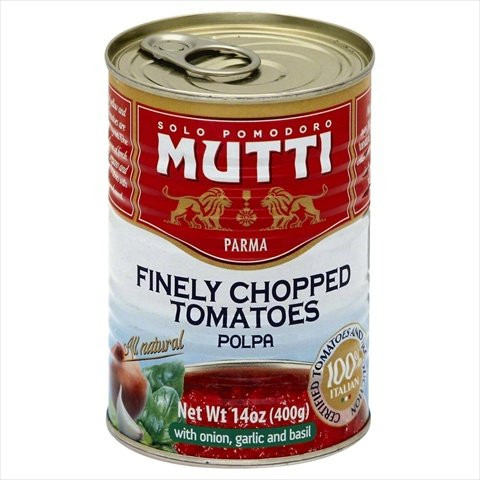 Mutti 14 oz. Finely Chopped Tomatoes With Onion44; Garlic And Basil - Case Of 12