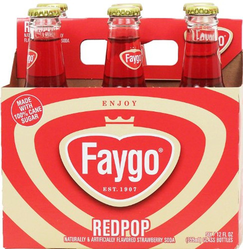 Faygo Redpop strawberry flavored soda, 12-fl. oz. glass bottles, 6-pack Faygo Redpop strawberry flavored soda, 12-fl. oz. glass bottles, 6-pack