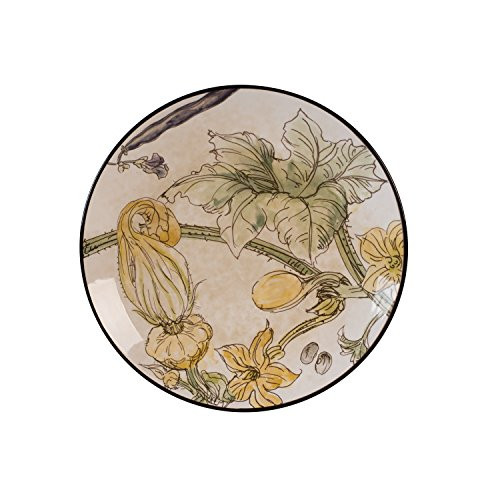Fitz and Floyd Fattoria with Squash Blossoms Accent Plates, Tan