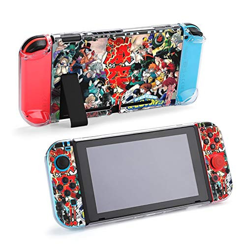 My-Hero-Academia Case Compatible with Nintendo Switch, Shock-Absorption Anti-Scratch Protection Case, Crystal Clear Case for Nintendo Switch