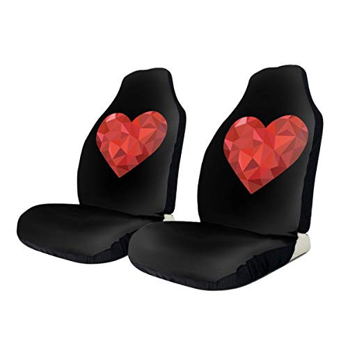 Textured Heart Front Car Seat Protector Front Seats Cover Auto Seat Protector Comfortable Carseat Mat Universal for Car Truck SUV Or Van